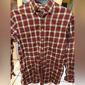 Vineyard Vines Kids Plaid Button-Down Shirt - Red and Cream